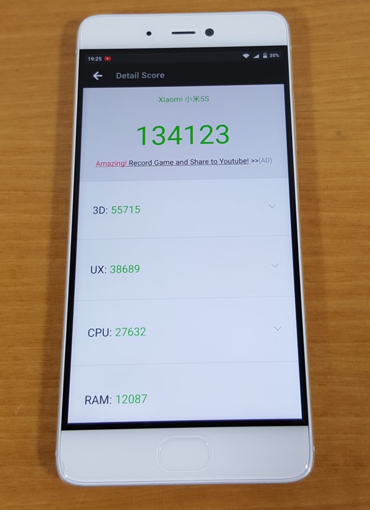 Xiaomi Mi 5S Benchmark Antutu